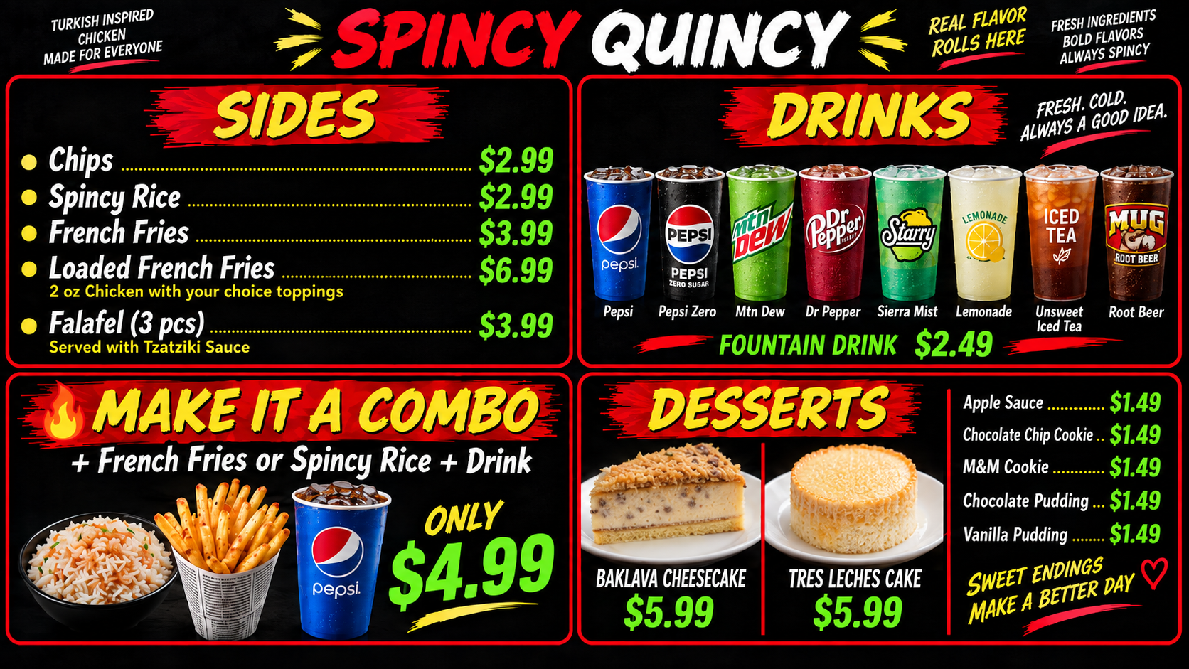 Spincy Menu Page 2